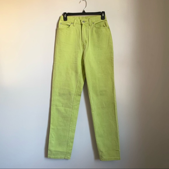 Vintage Faded Glory Lime Neon Green 